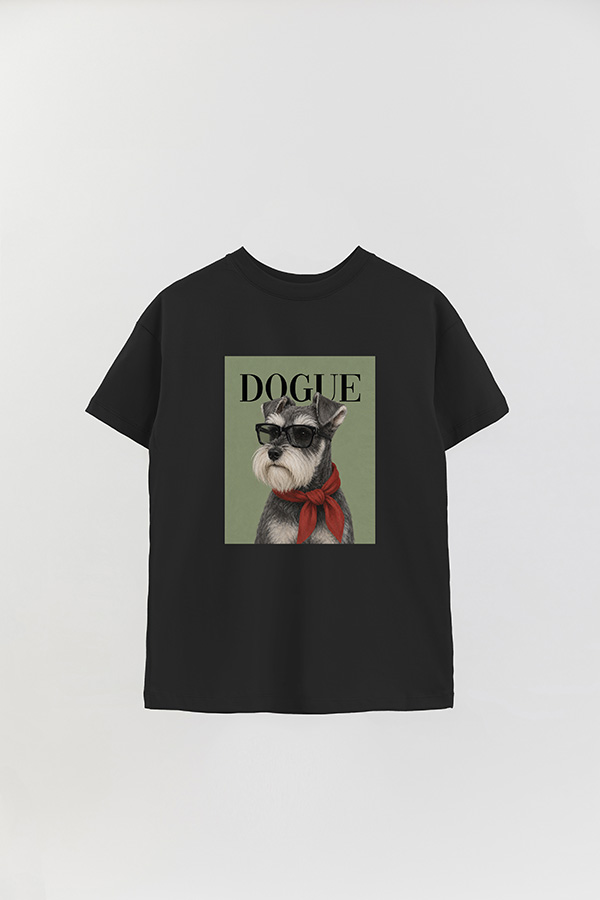 REMERA OVER ESTAMPADA DOGUE SOPHISTICATED SCHNAUZER