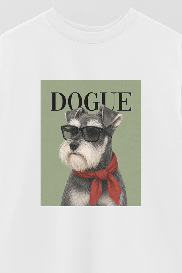 REMERA OVER ESTAMPADA DOGUE SOPHISTICATED SCHNAUZER
