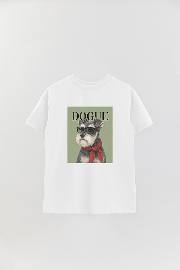 REMERA OVER ESTAMPADA DOGUE SOPHISTICATED SCHNAUZER