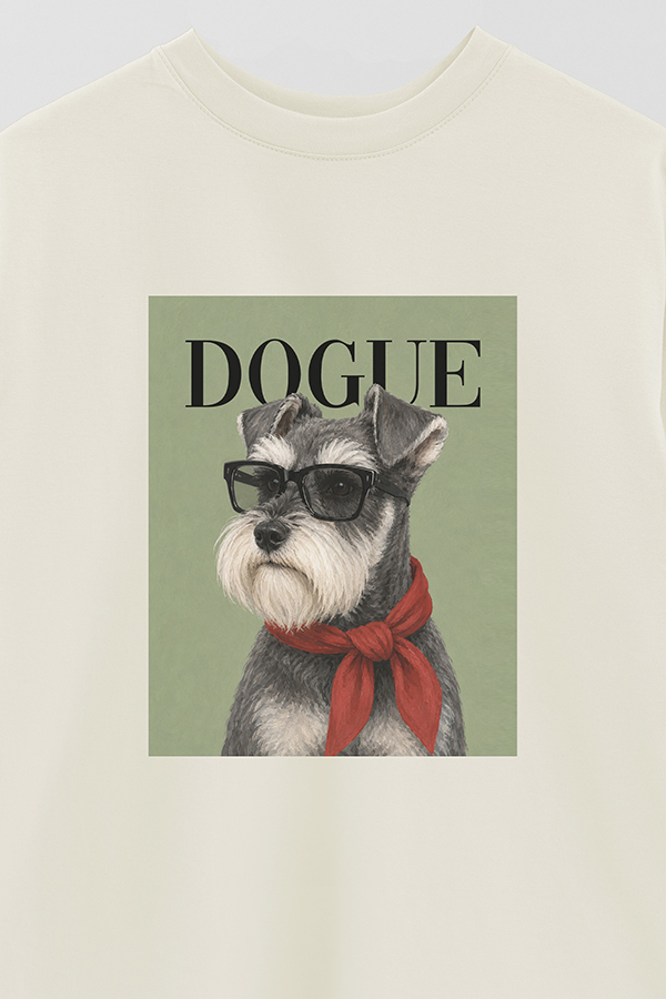 REMERA OVER ESTAMPADA DOGUE SOPHISTICATED SCHNAUZER