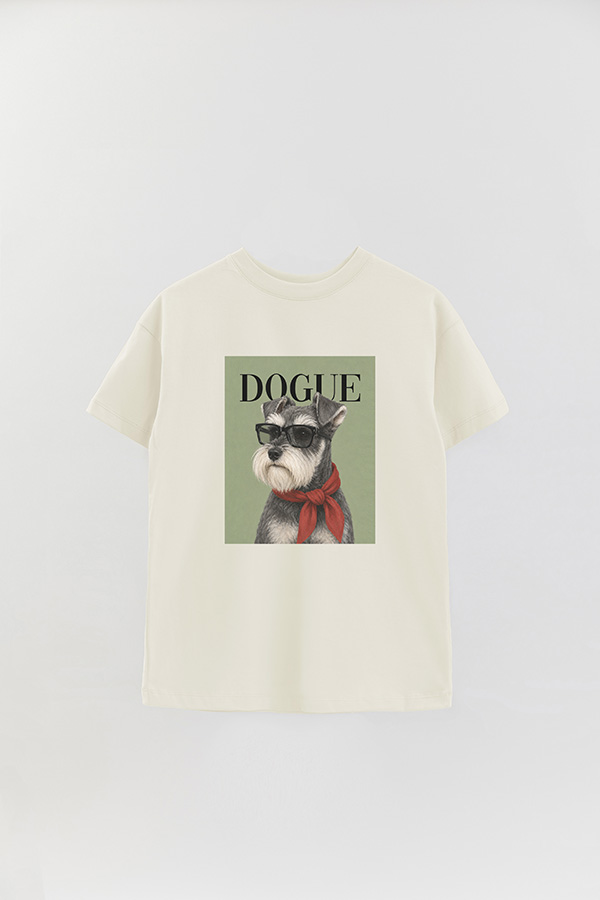 REMERA OVER ESTAMPADA DOGUE SOPHISTICATED SCHNAUZER