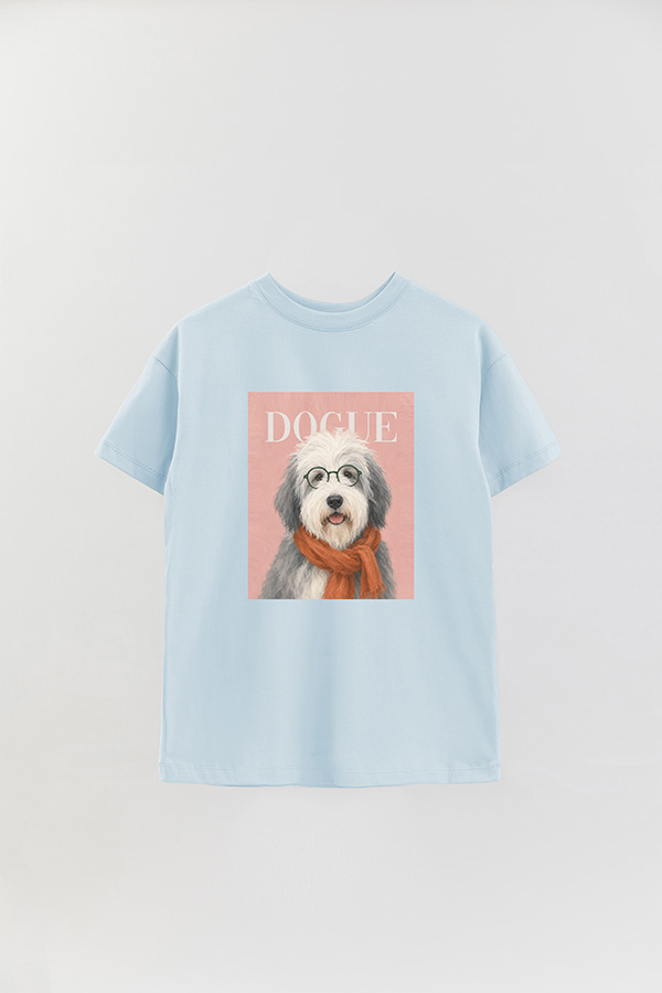 REMERA OVER ESTAMPADA DOGUE SHEEPDOG RETRO