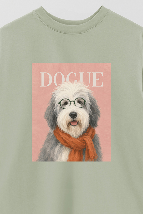 REMERA OVER ESTAMPADA DOGUE SHEEPDOG RETRO