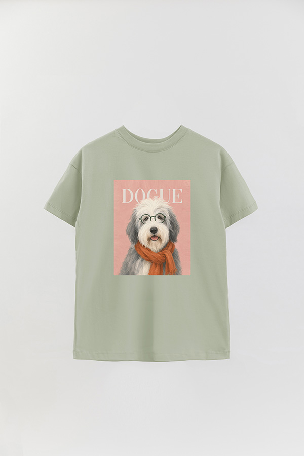 REMERA OVER ESTAMPADA DOGUE SHEEPDOG RETRO