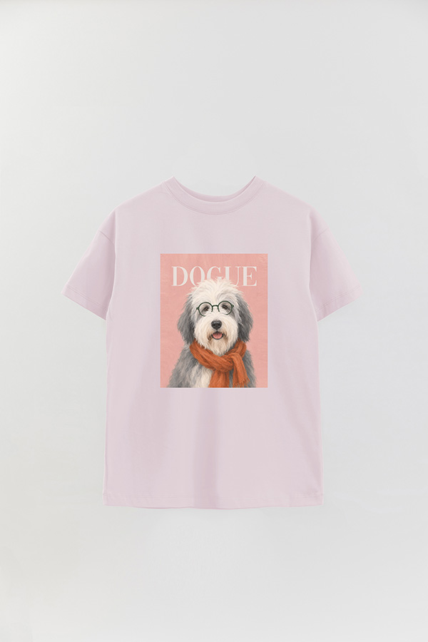 REMERA OVER ESTAMPADA DOGUE SHEEPDOG RETRO