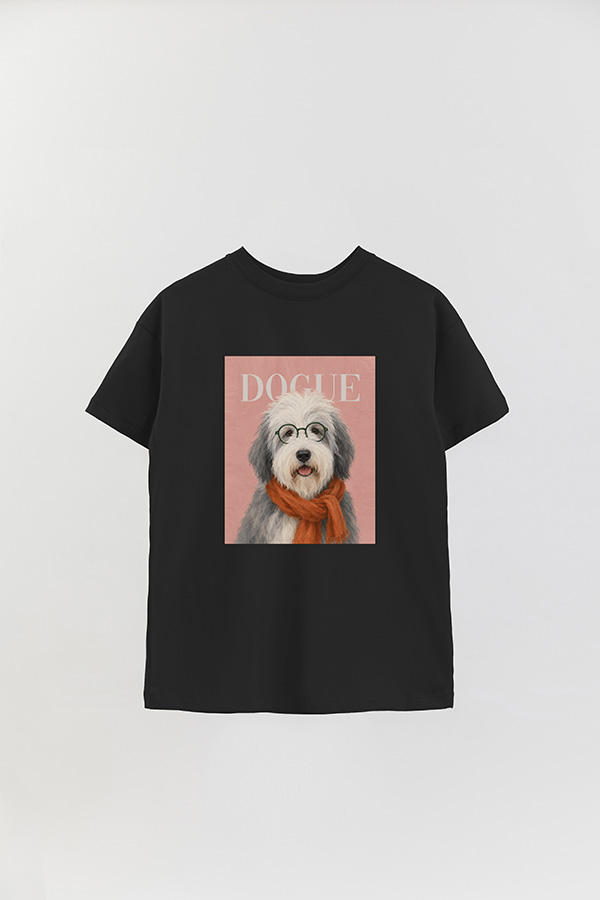 REMERA OVER ESTAMPADA DOGUE SHEEPDOG RETRO