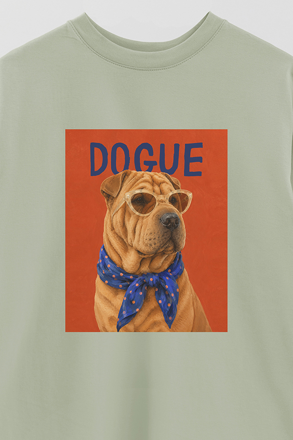 REMERA OVER ESTAMPADA DOGUE SHAR PEI RETRO