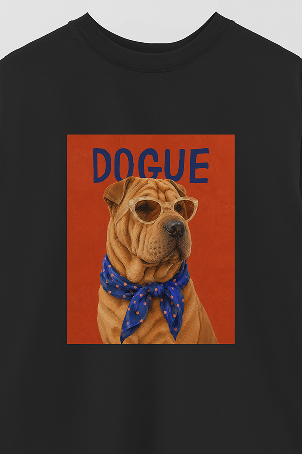 REMERA OVER ESTAMPADA DOGUE SHAR PEI RETRO