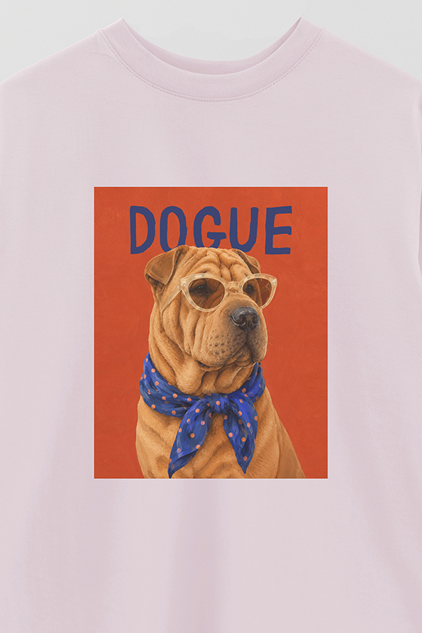 REMERA OVER ESTAMPADA DOGUE SHAR PEI RETRO