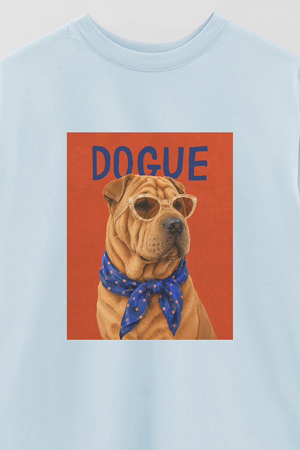 REMERA OVER ESTAMPADA DOGUE SHAR PEI RETRO