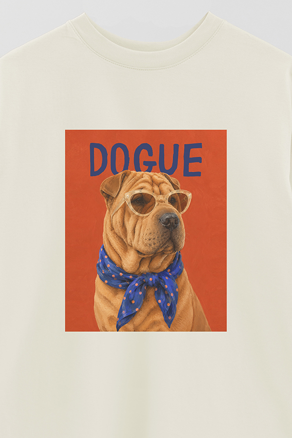REMERA OVER ESTAMPADA DOGUE SHAR PEI RETRO