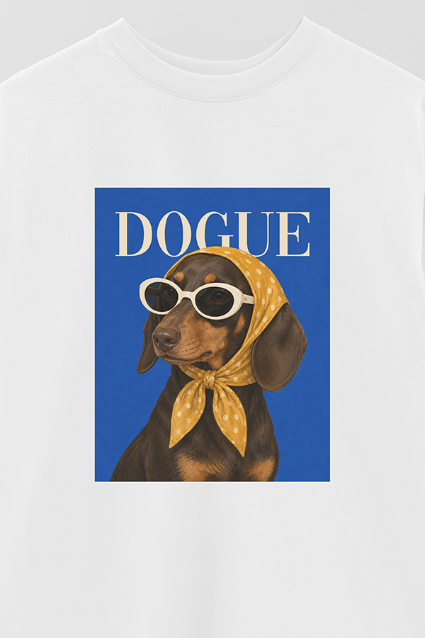 REMERA OVER ESTAMPADA DOGUE RIVIERA DACHSHUND