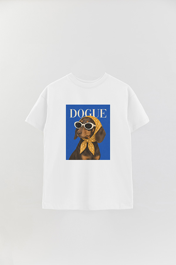 REMERA OVER ESTAMPADA DOGUE RIVIERA DACHSHUND