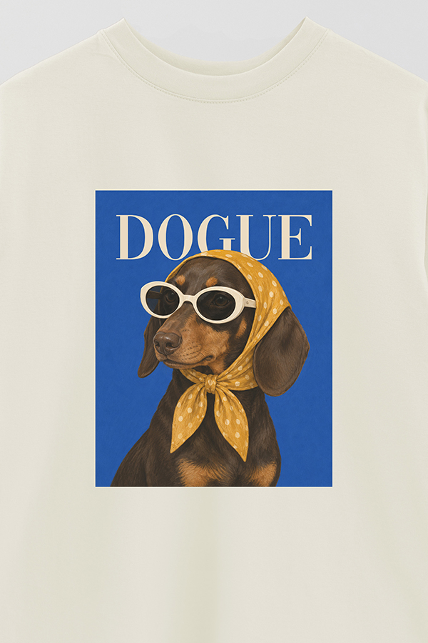 REMERA OVER ESTAMPADA DOGUE RIVIERA DACHSHUND
