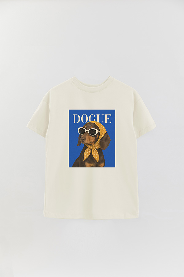REMERA OVER ESTAMPADA DOGUE RIVIERA DACHSHUND