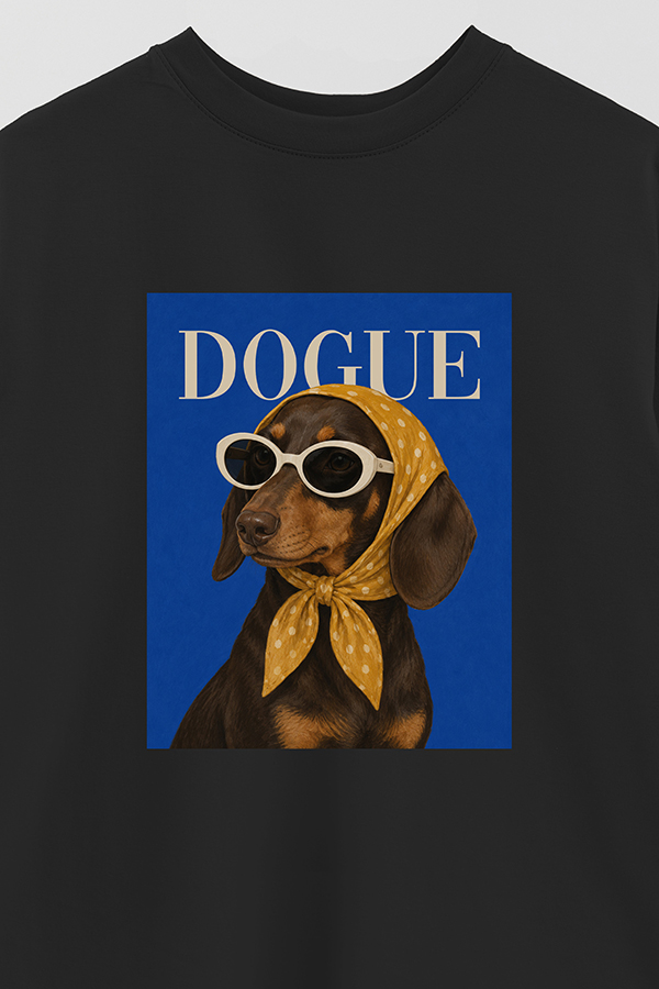 REMERA OVER ESTAMPADA DOGUE RIVIERA DACHSHUND