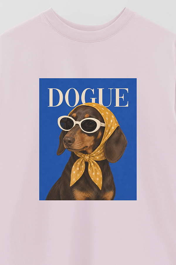 REMERA OVER ESTAMPADA DOGUE RIVIERA DACHSHUND
