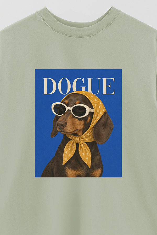 REMERA OVER ESTAMPADA DOGUE RIVIERA DACHSHUND