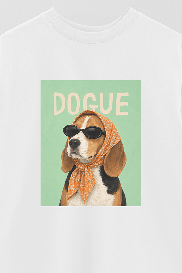 REMERA OVER ESTAMPADA DOGUE RETRO BEAGLE