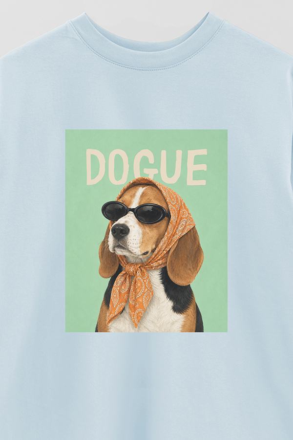 REMERA OVER ESTAMPADA DOGUE RETRO BEAGLE