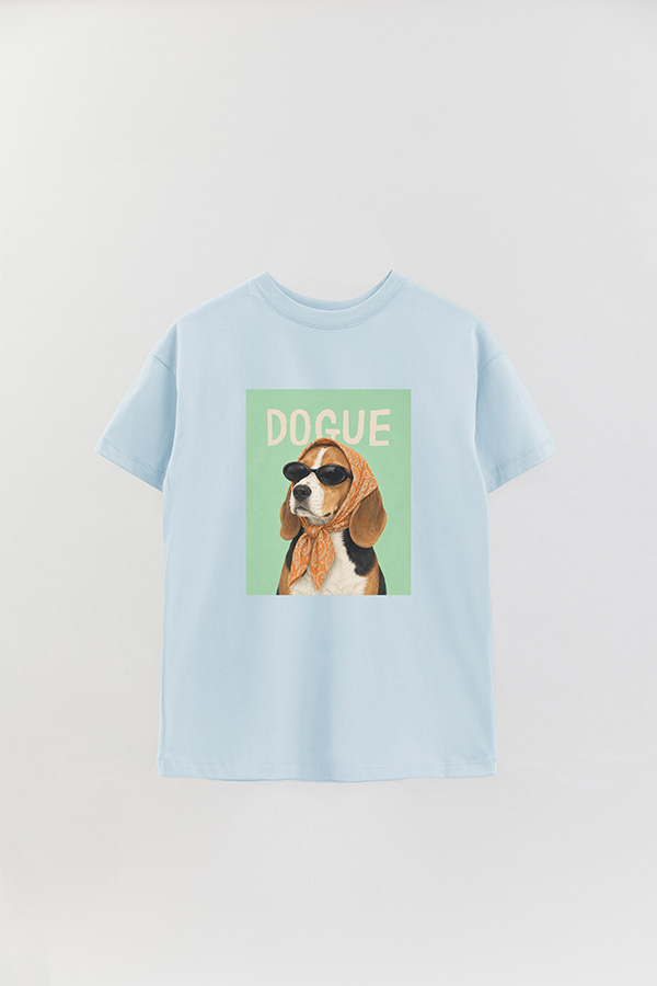REMERA OVER ESTAMPADA DOGUE RETRO BEAGLE