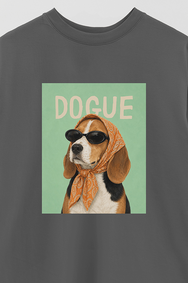 REMERA OVER ESTAMPADA DOGUE RETRO BEAGLE