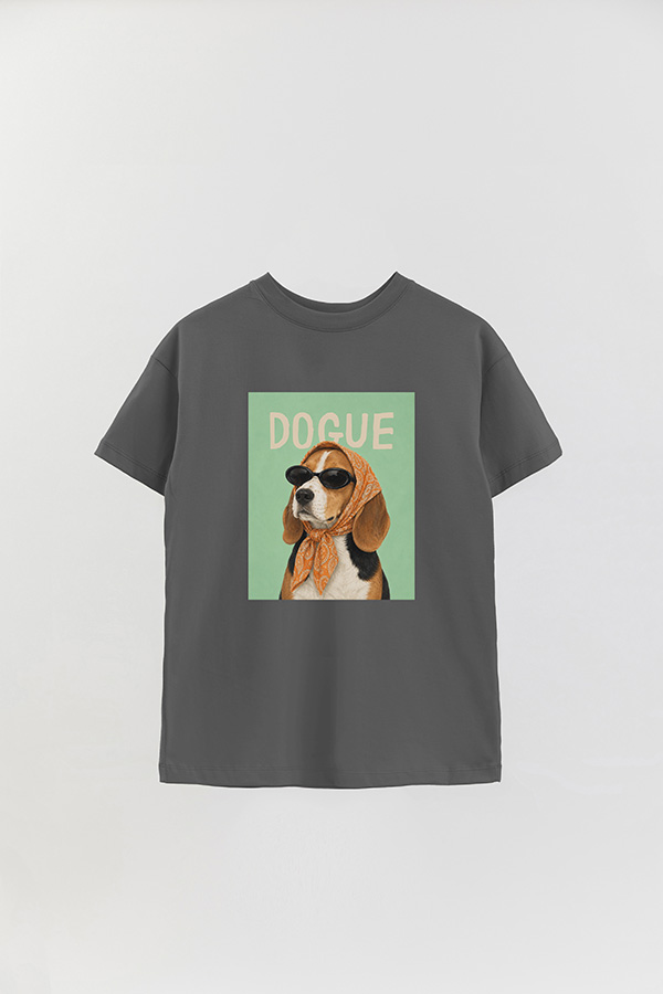 REMERA OVER ESTAMPADA DOGUE RETRO BEAGLE