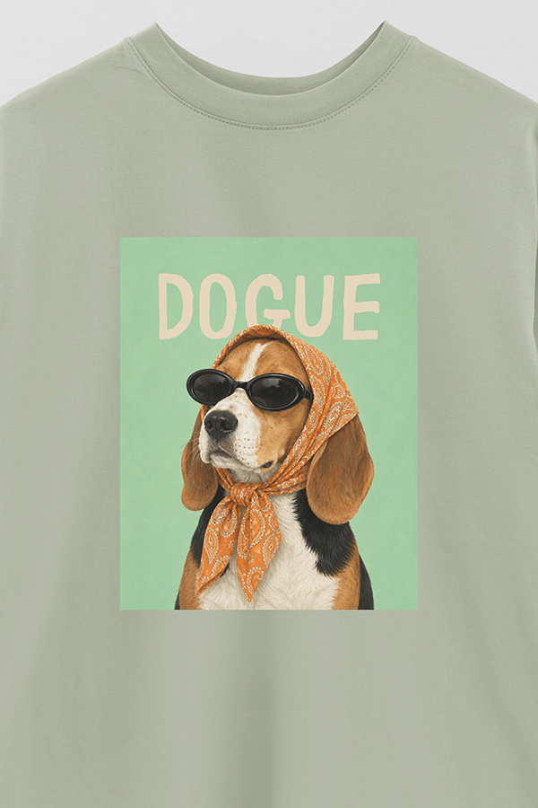 REMERA OVER ESTAMPADA DOGUE RETRO BEAGLE