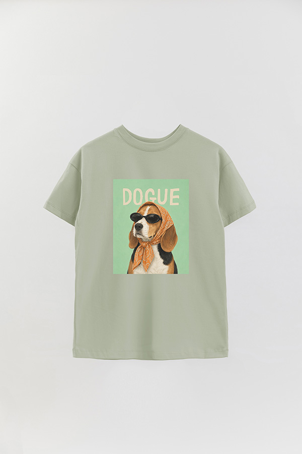 REMERA OVER ESTAMPADA DOGUE RETRO BEAGLE