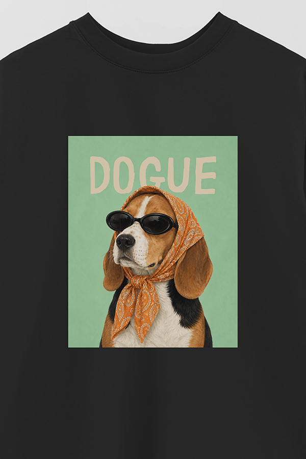 REMERA OVER ESTAMPADA DOGUE RETRO BEAGLE