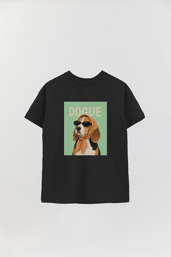 REMERA OVER ESTAMPADA DOGUE RETRO BEAGLE
