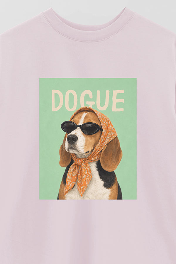 REMERA OVER ESTAMPADA DOGUE RETRO BEAGLE