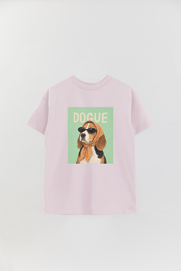 REMERA OVER ESTAMPADA DOGUE RETRO BEAGLE