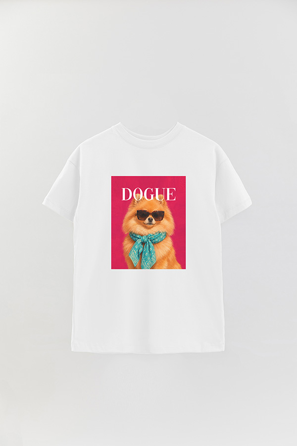 REMERA OVER ESTAMPADA DOGUE POMERANIAN SUNSET