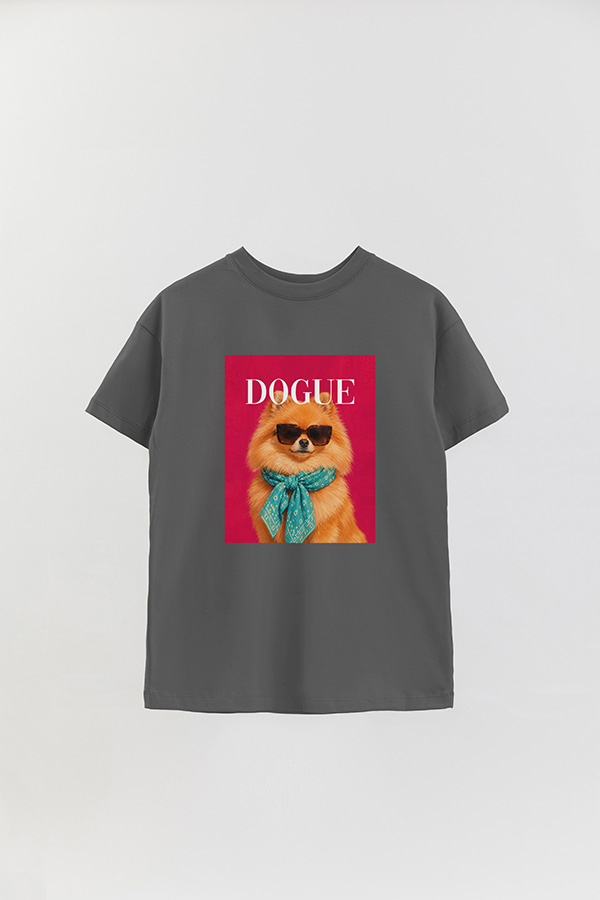 REMERA OVER ESTAMPADA DOGUE POMERANIAN SUNSET