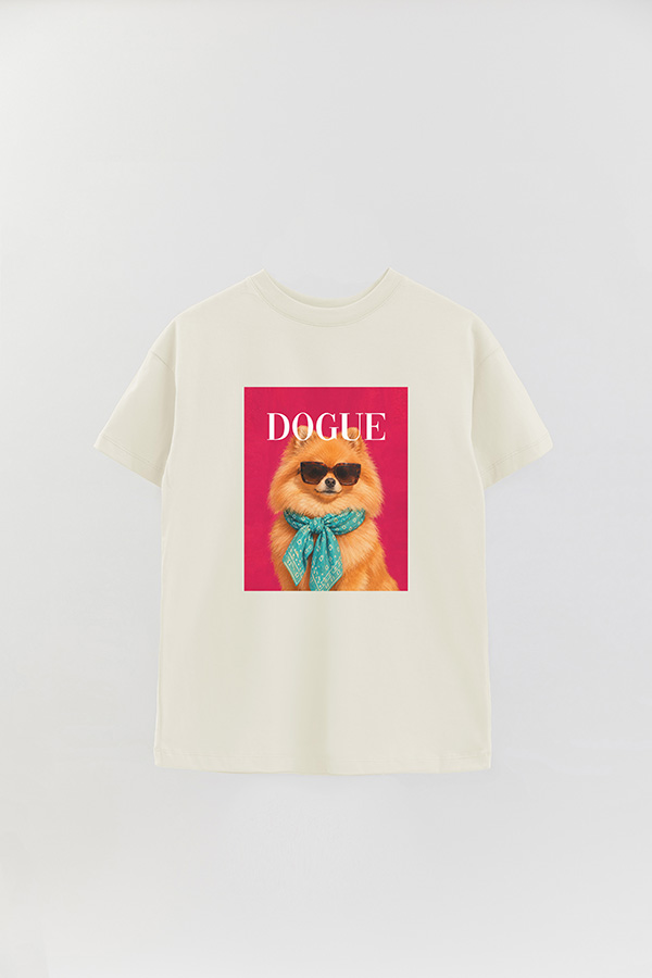 REMERA OVER ESTAMPADA DOGUE POMERANIAN SUNSET