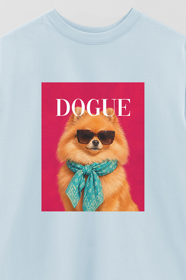 REMERA OVER ESTAMPADA DOGUE POMERANIAN SUNSET