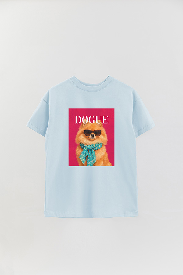 REMERA OVER ESTAMPADA DOGUE POMERANIAN SUNSET