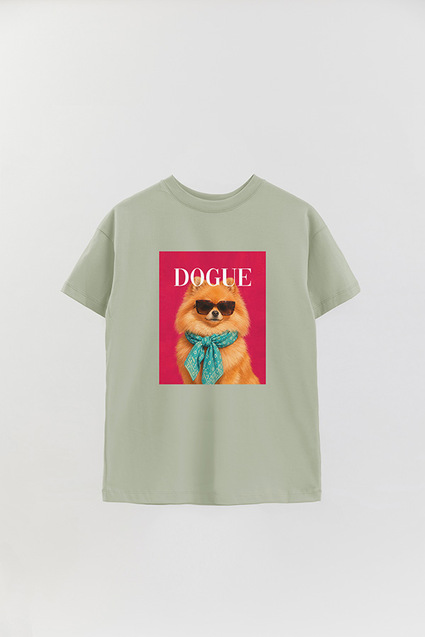 REMERA OVER ESTAMPADA DOGUE POMERANIAN SUNSET