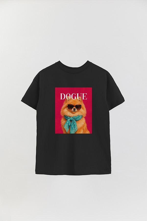 REMERA OVER ESTAMPADA DOGUE POMERANIAN SUNSET