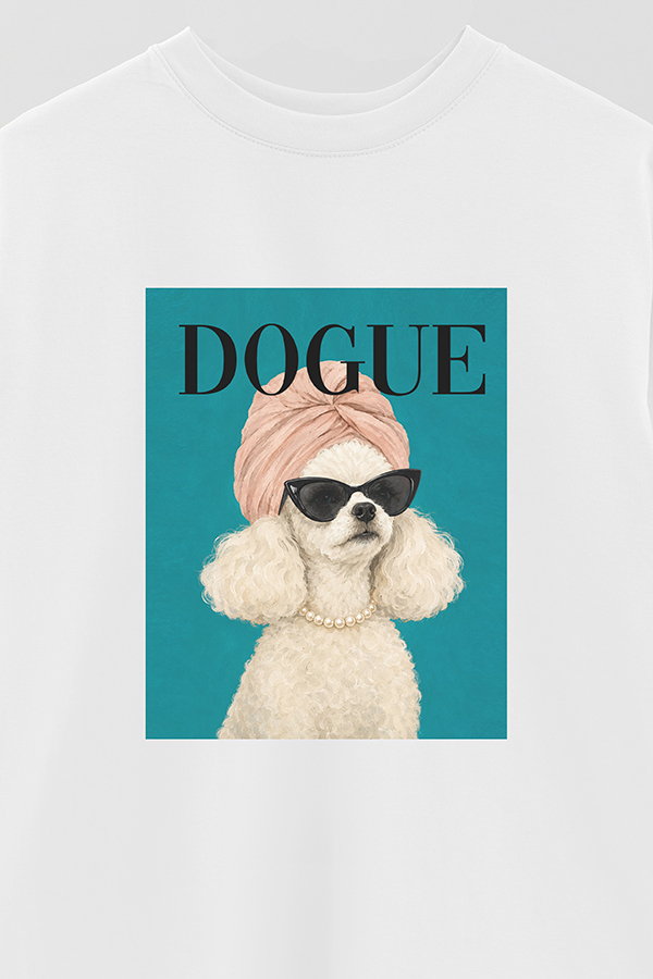 REMERA OVER ESTAMPADA DOGUE PINK POODLE