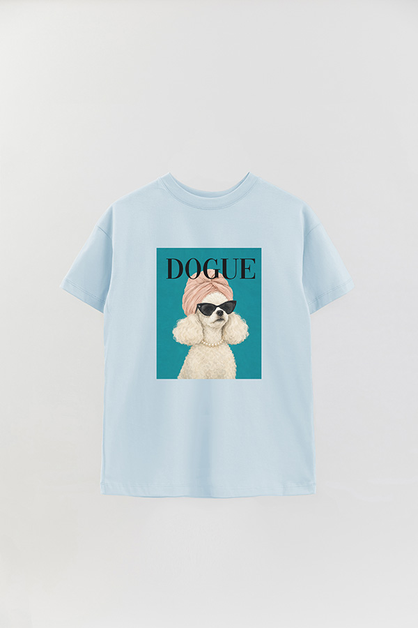 REMERA OVER ESTAMPADA DOGUE PINK POODLE