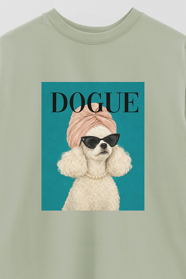 REMERA OVER ESTAMPADA DOGUE PINK POODLE