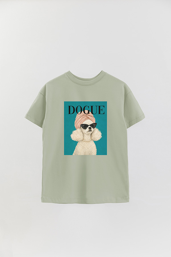 REMERA OVER ESTAMPADA DOGUE PINK POODLE