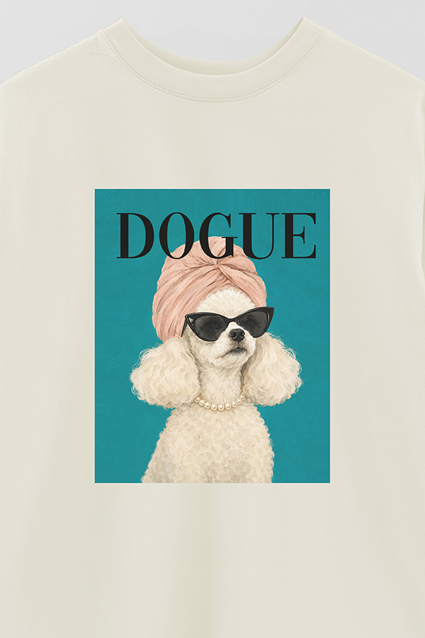 REMERA OVER ESTAMPADA DOGUE PINK POODLE
