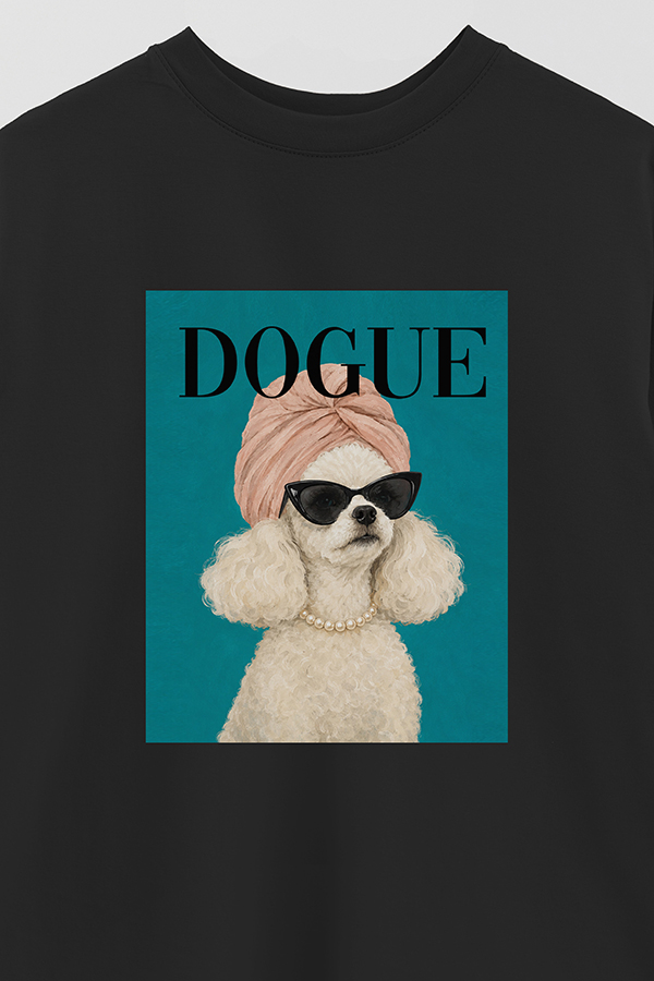 REMERA OVER ESTAMPADA DOGUE PINK POODLE