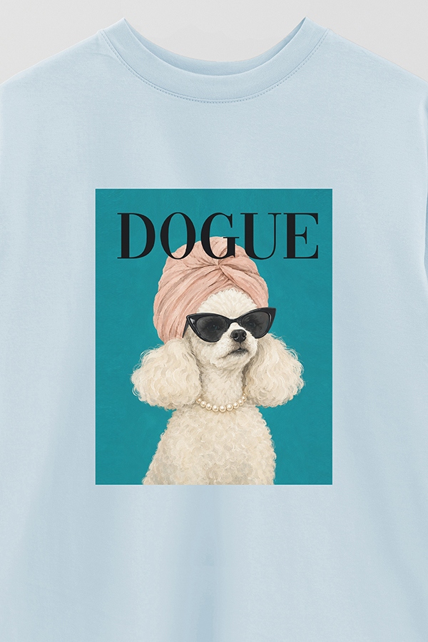 REMERA OVER ESTAMPADA DOGUE PINK POODLE