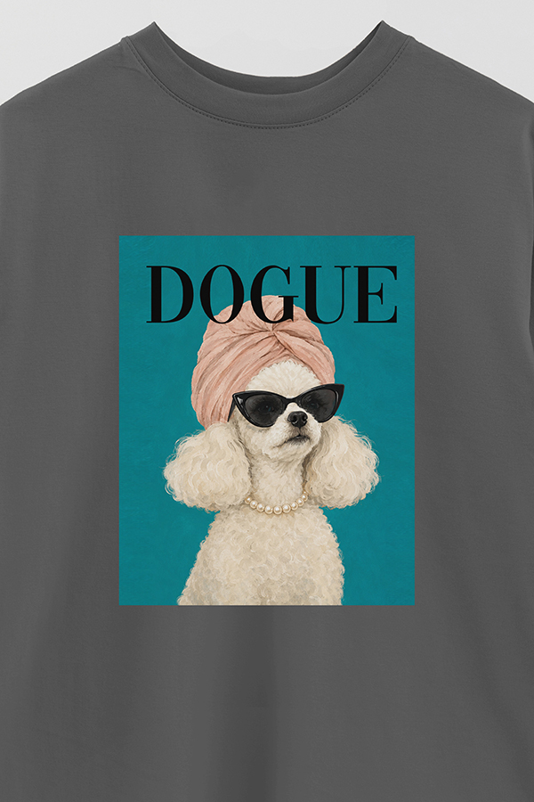 REMERA OVER ESTAMPADA DOGUE PINK POODLE