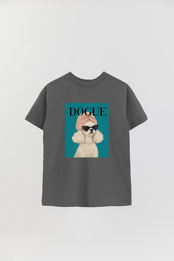 REMERA OVER ESTAMPADA DOGUE PINK POODLE
