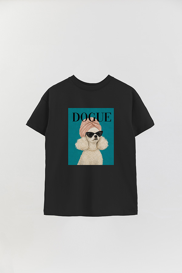 REMERA OVER ESTAMPADA DOGUE PINK POODLE